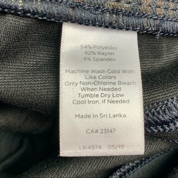 Talbots plaid Ponte Pants dark black red blue EUC Size 14 - Picture 4 of 8